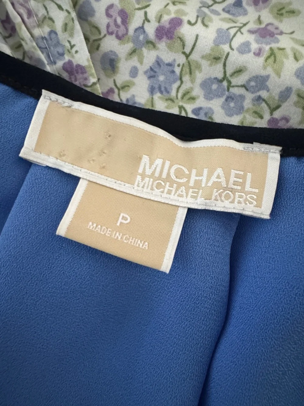 Michael Kors Periwinkle Blue Floral-Lined Dress